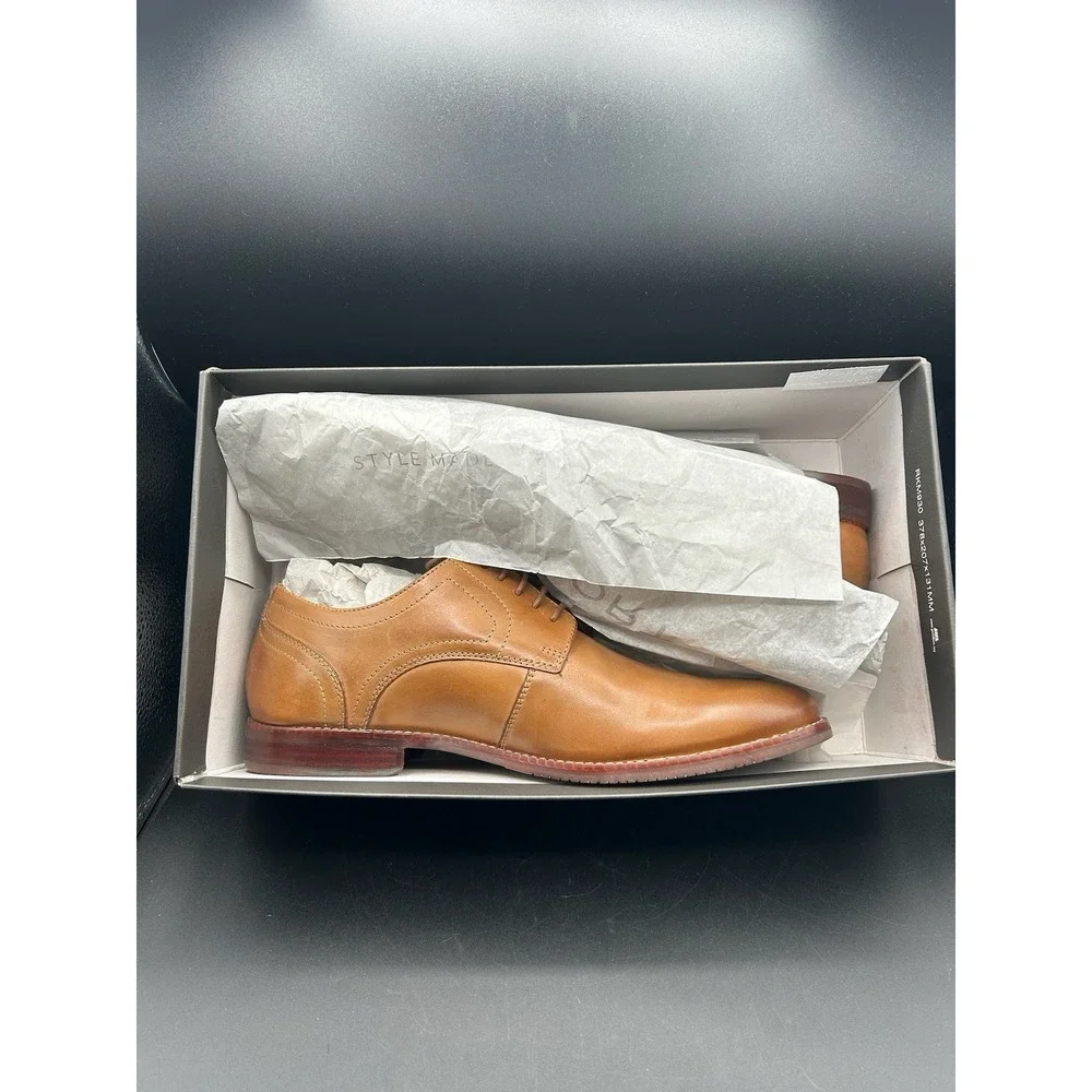 Rockport Men's 11.5 Wide Brown Leather Dress Derby Oxford Shoes Wedding Office